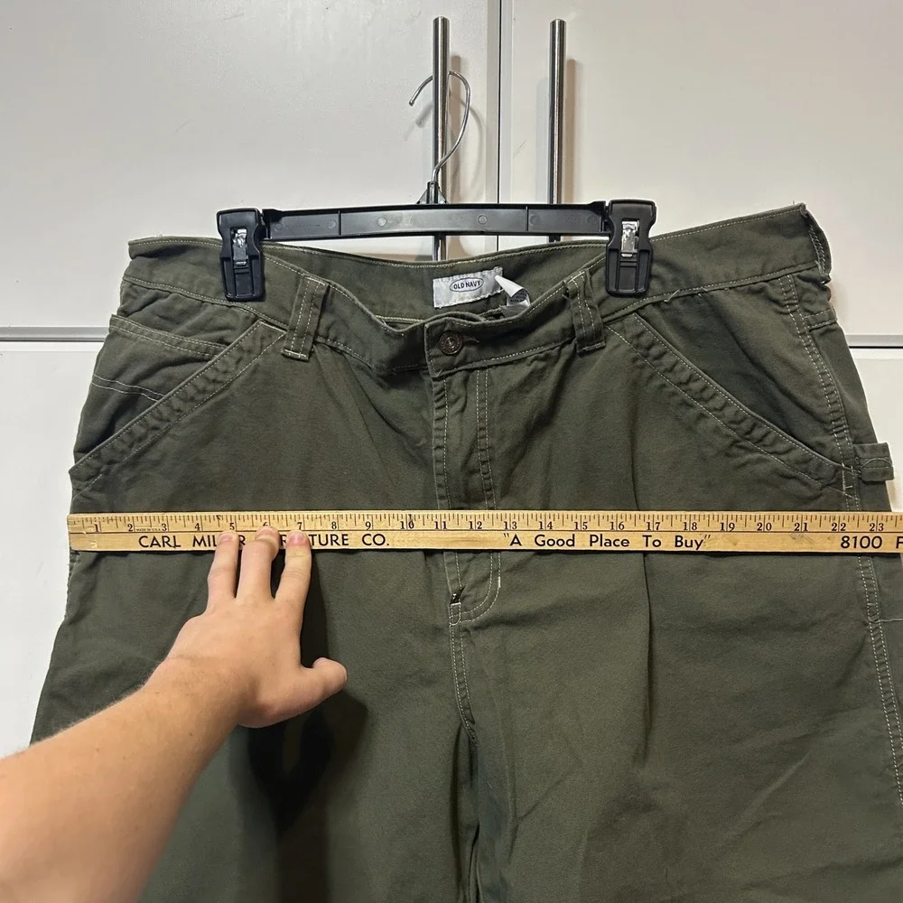 Old Navy Mens Olive Green Carpenter Shorts Size 42 Cotton Canvas Utility